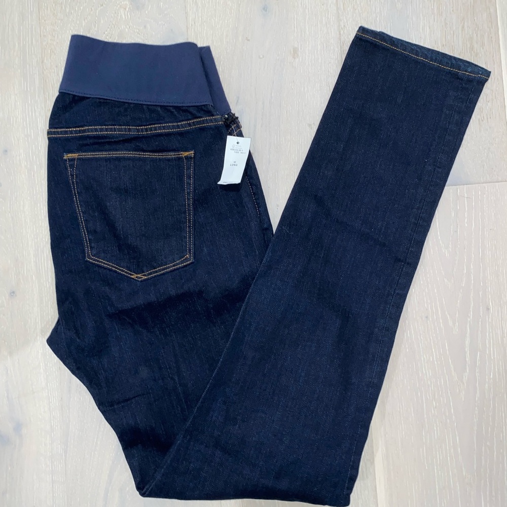 Gap Maternity NWT 10 long dark blue jeans
